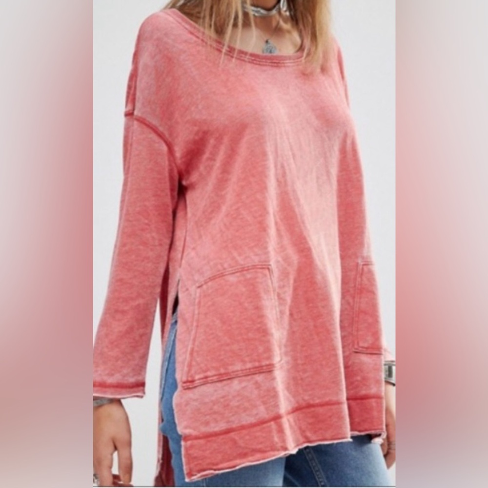 Free People Tiger Burnout Oversized Pullover